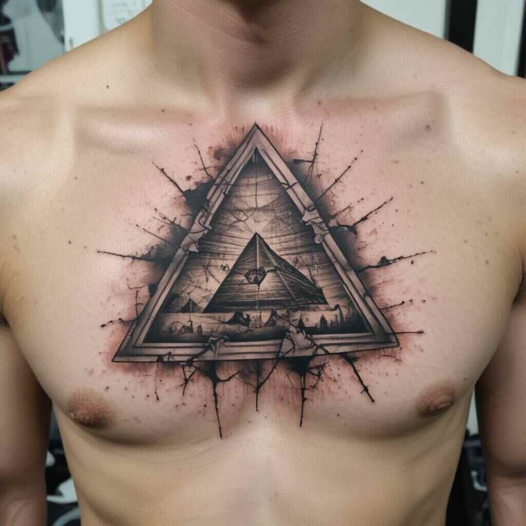 43 Immortal Ideas Of Meaningful Pyramid Tattoos That Have The World Of Art In A Chokehold! 10 Cracked Pyramid tattoo